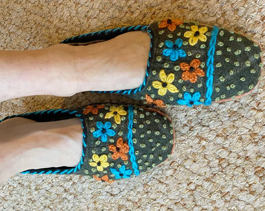 handmade colourful slippers from Portugal