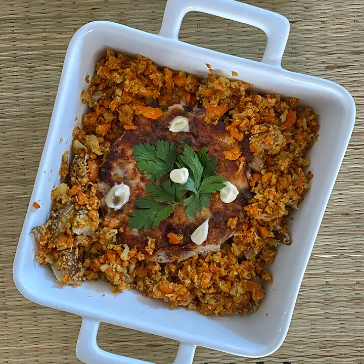 fish with cauliflower rice