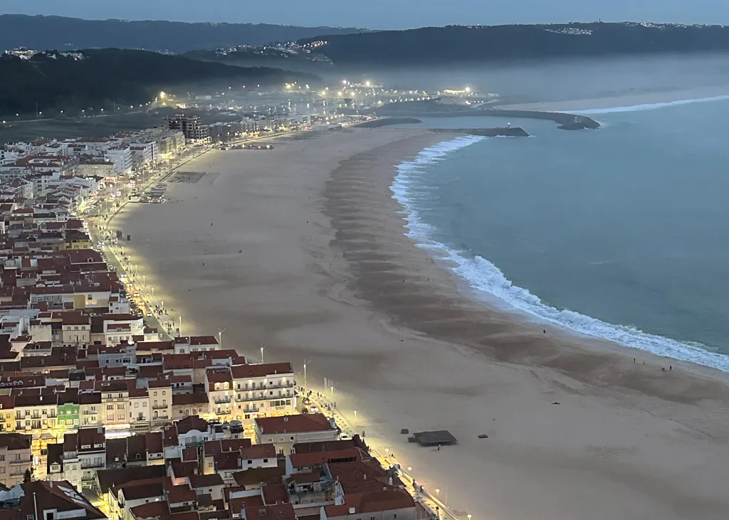 evening Nazare from Sitio