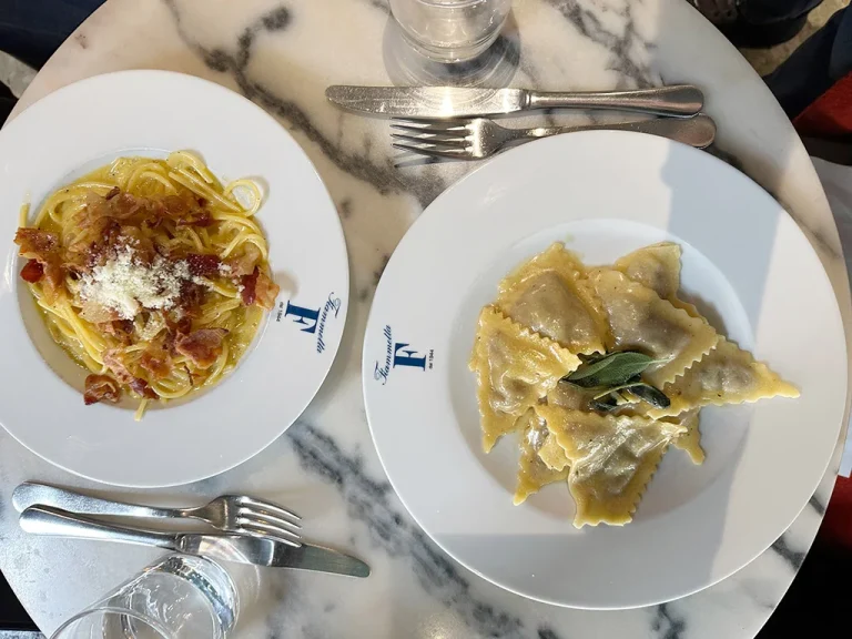 2 dishes of Italian food from the best Italian restaurant in Lisbon