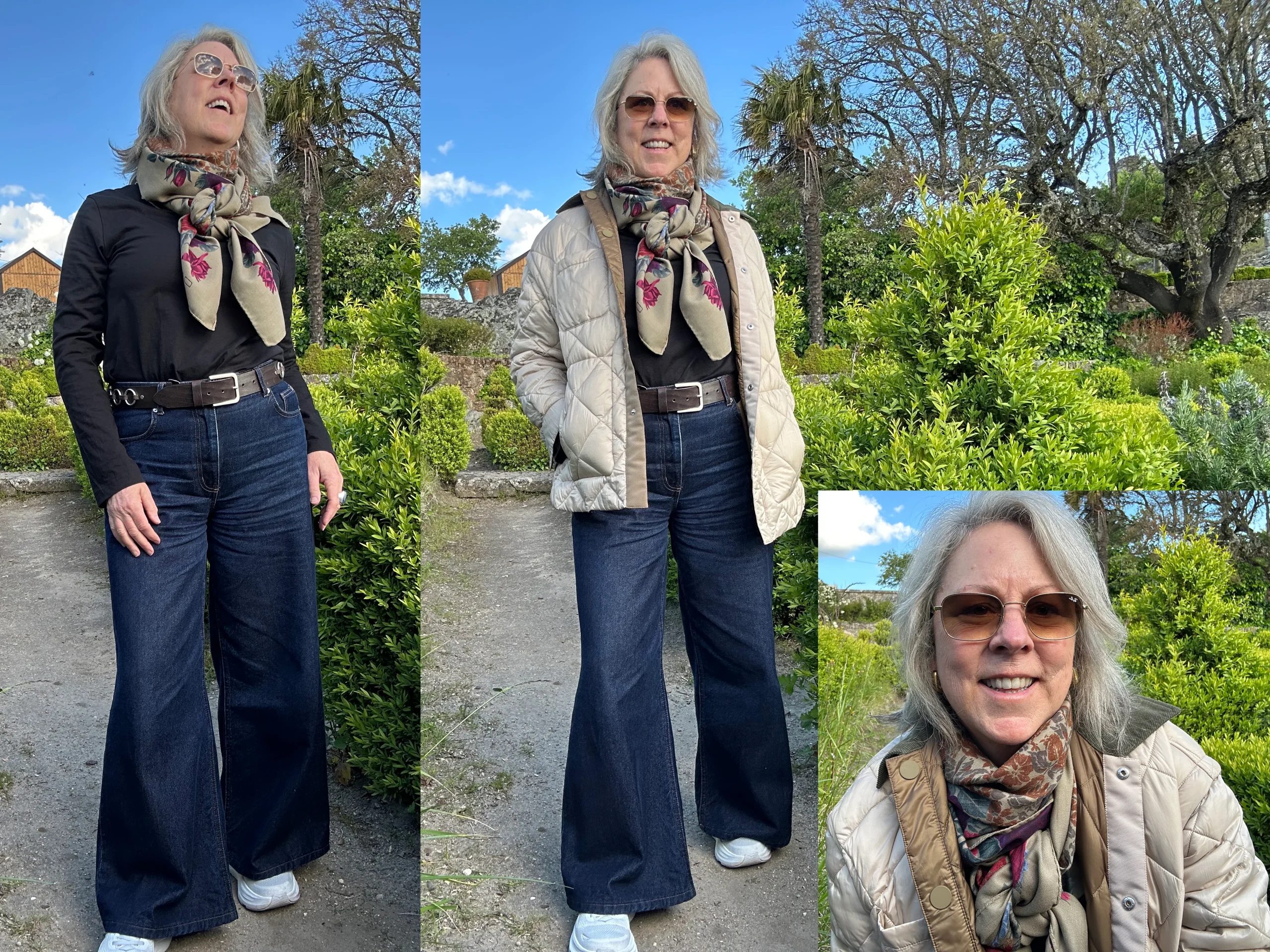 Collage of several photos showing a woman with different option for what to where in Marvão. 50 and Rising