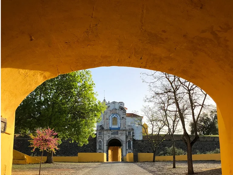Elavas entrance taken from a yellow tunnel, Alentejo